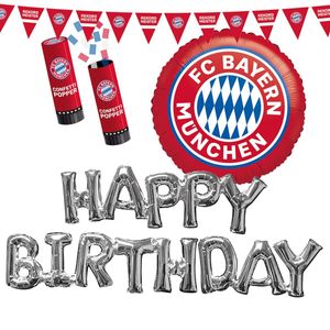 FC Bayern München Deko Luftballon Party-Set Fußball Geburtstag, 5-tlg.