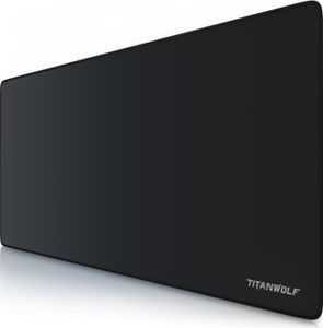 Titanwolf Gaming Mauspad XXL, 900 x 400 x 3 mm, Schreibtischunterlage, abwaschbar, rutschfeste Rückseite, Geschwindigkeit & Präzision, Titanwolf Schrift