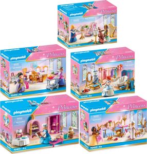 PLAYMOBIL 70451-2-3-4-5 Princess 5er Set Alle Zimm