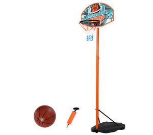 HOMCOM Kinder Basketballständer Basketballkorb Einstellbare mit Ständer Höhenverstellbar mit Ball & Pumpe Blau+Schwarz