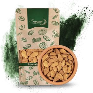 Sunnah Shop® Premium Mandeln Naturbelassen 1kg | Unbehandelte Nüsse | Vegan Protein ideal als Snacks für Unterwegs | Studentenfutter Mandel