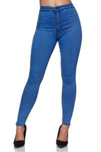 Elara Damen Slim Fit Hose Highwaist Jeans 915-3D Hellblau 34 (XS)