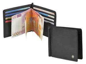 Greenburry Dollarclip Leder schwarz ohne Münzfach amerikanische Börse Kartenetui 7011-20