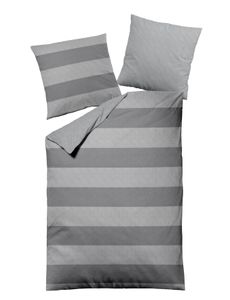 jilda-tex Wendebettwäsche Melange-Flanell (Classy Stripe Grey) 135x200cm