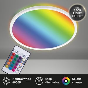 LED Panel RGB BRILONER LEUCHTEN SLIM, 15 W, 2700 lm, IP20, weiß, Kunststoff, Dimmbar, Ø 42 cm