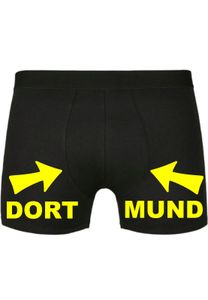 Männer Boxershort mit Spruch Dort Mund Herren Schwarz L