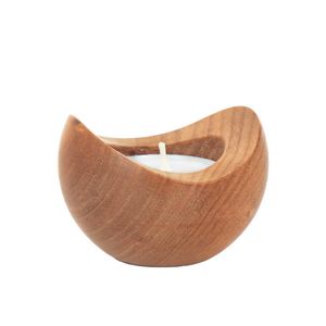 5er- Set Teelichthalter aus Holz Süßkirche Deko Kerzenständer Handarbeit 36402