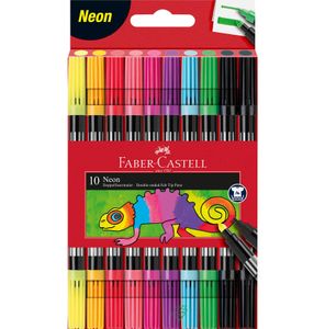 Flamastry Dwustronne Etui 10 Kolorów Neonowych Faber-Castell