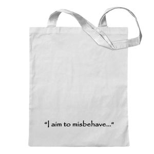 Kiwistar - Baumwolltasche - weiss - I aim to Misbehave - Tragetasche Stoffbeutel Umhängetasche Langer Henkel