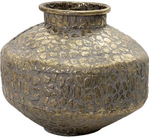 Clayre & Eef Vase Ø 27x21 cm Goldfarbig Metall Rund