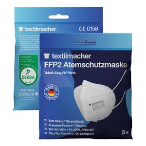 Textilmacher 5x FFP2 Maske, TMask Easy Fit Work FFP2