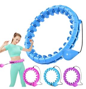 Smart Hula-Hoop-Reifen Nicht Fallen, 24 Knoten, Bauch Fitness Hula Hoops für Erwachsene, Kinder, 2 in 1 Fitness und Massage Sport Yoga Indoor Blau