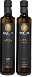 Black Lion Premium | Kreta - griechisches Olivenöl Bio Kaltgepresst, nativ extra frische Ernte (2x 500ml) 1 Liter