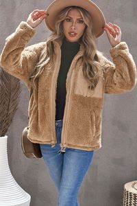 OMG Khakifarbene Simeon-Sweatjacke mit Reißverschluss für Damen 2XL