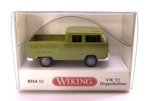 Wiking 031401 VW T2 Doppelkabine grün Maßstab 1:87 Modellauto