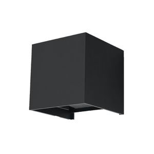 SOLLUX lighting Luca Lampe de Wandleuchte Modernes minimalistisches Design für Wohnzimmer Büro Außenbereich Powered by Modul LED de hoch CRI IP54 1 x 6W Hergestellt aus Aluminium 10x10x10cm Schwarz