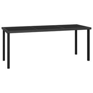 vidaXL Zahradní jídelní stůl černý 180x70x73 cm Poly ratan