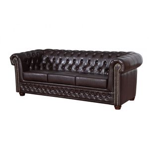 Chesterfield 3-Sitzer Sofa in Leder Look
