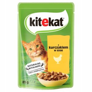 KITEKAT Portionsbeutel mit Huhn in Sauce Nassfutter für Katzen 56x85g