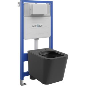 Mexen podomietkový WC systém Felix Slim s WC misou Teo, čierna matná - 6103385XX85