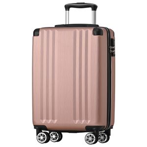 Flieks Trolley Reisekoffer Hartschalenkoffer mit Universalrad, Handgepäck Koffer mit TSA-Schloss, M, 37.5x22.5x56.5cm, Pink