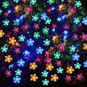 Blume Solar Lichterketten, [5m] IP42 Wasserdichte Lichterkette Bunte Hängeleuchten Außen/Innen Dekorativ für Garten