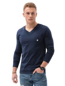 Ombre Clothing Herren Basic Langarm-T-Shirt Quirin navy L