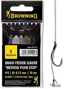 Browning Braid Feeder Leader Method Push Stop Bronze Gr.6 0,12mm Feedervorfach
