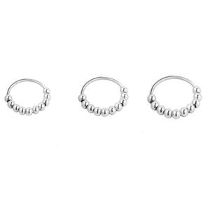 INF Anti-Stress-Ringe mit drehbaren Perlen Silber 3 Größen 3er-Pack