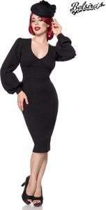 Schwarz Carmen Schlitz Abendkleid Etuikleid Retro Cocktail Langarm Kleid 34-46 Schwarz Carmen Schlitz Abendkleid Etuikleid Retro Cocktail Langarm Kleid 34-46