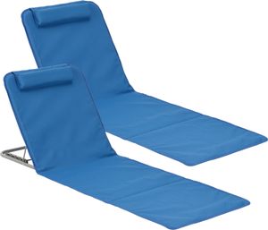 Strandmatte ´Donostia´ 2er Set Stahlrahmen klappbar 143 x 48 cm Blau