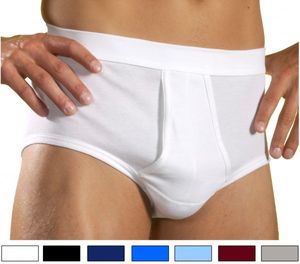 HERMKO 3240 Herren Slip mit Eingriff Unterhose aus 100% Bio-Baumwolle in vielen Farben bis Gr. 14, Größe:D 5 = EU M, Farbe:weiß