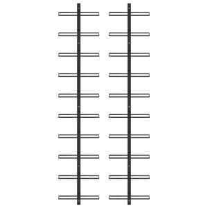 vidaXL Wand-Weinregale für 20 Flaschen 2 Stk. Schwarz Metall