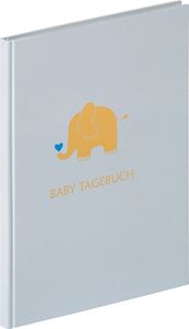 Walther Tagebuch Baby Animal blau 20x28 cm 46 illustrierte Seiten