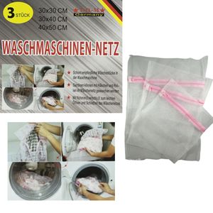 3x Wäschenetz Set Wäschebeutel Waschmaschinennetz 30x30 - 30x40 - 40x50