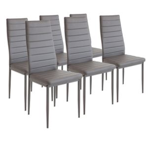 Albatros Esszimmerstühle MILANO 6er Set, Grau - Polsterstuhl mit Kunstleder-Bezug, Modernes Stilvolles Design am Esstisch - Küchenstuhl oder Stuhl Esszimmer mit hoher Belastbarkeit bis 110kg