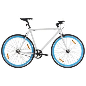 vidaXL Bicykel s pevným prevodom biely a modrý 700c 55 cm