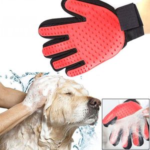 Bürstenhandschuh Hunde Katzen Handschuh Bürste - Fellpflege für Haustiere Rechts, Farbe:Rot