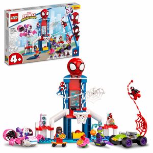 LEGO 10784 Marvel Spidey und seine Super-Freunde, Spider-Mans Hauptquartier, Spielzeug zum Bauen ab 4 Jahren mit Miles Morales