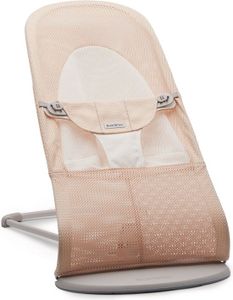 BABYBJÖRN Babywippe Balance Soft Mesh Pearl Pink White mit hellgrauem Rahmen