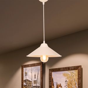 Pendelleuchte Hereford Hängelampe Weiß Creme Küchenlampe hängend 1 x E27 Wohnzimmerlampe Vintage Industriedesign