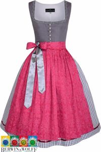 Dirndl taupe pink 70er Länge 42