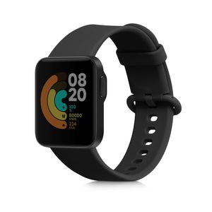 kwmobile Ersatzarmband kompatibel mit Xiaomi Mi Watch Lite / Redmi Watch Armband - Fitnesstracker Band aus Silikon in Schwarz