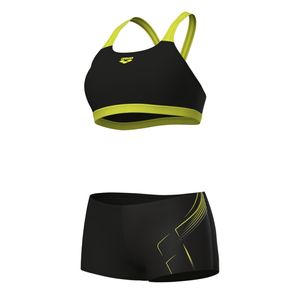 arena Dive Sport Bikini für Damen, Farbe:Schwarz-Lime, Größe:40