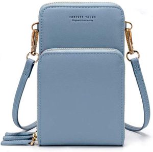 Blau Crossbody Tasche Handytasche Brieftasche Damen Umhängetasche Geldbörse mit Credit Card Slots für Frauen