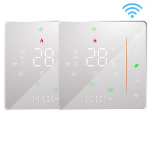 2X WiFi Intelligent Raumthermostat Thermostat, Warmwasserbereitung, wifi fußbodenheizung APP Control Voice Heizung Kompatibel mit Alexa/Google für zu Hause 5A - weiß