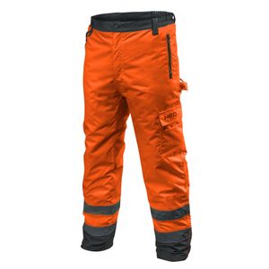 NEO TOOLS Arbeitshosen Arbeitskleidung Reflektierendes Orange Reflektierende warme Hose Warnschutzkleidung Größe: S