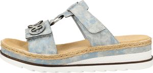 Rieker V7986-12 Damen Plateau Pantoletten Keilabsatz Clogs, Größe:37 EU, Farbe:Blau Rieker V7986-12 Damen Plateau Pantoletten Keilabsatz Clogs, Größe:37 EU, Farbe:Blau