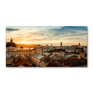 Tulup® Leinwandbild - 120x60 cm - Wandkunst - Drucke auf Leinwand - Leinwanddruck - Sehenswürdigkeiten & Architektur - Gelb - Sonne Lemberg