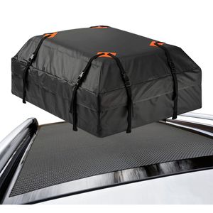 Dachbox, 475L Faltbare Auto Dachkoffer Gepäckbox 420D Wasserdicht Tragbar Dachboxen Dachgepäckträger Tasche für Reisen und Gepäcktransport, Schwarz